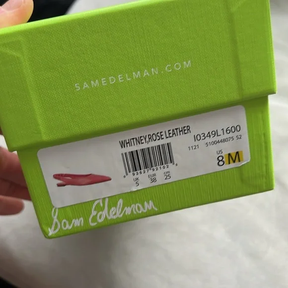 NWB Sam Edelman Whitney Pointed Toe Flat Size 8 M (Rose Leather) - Picture 10 of 11